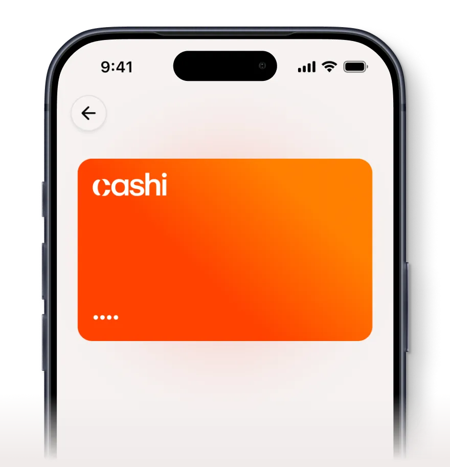 Cashi card in the app
